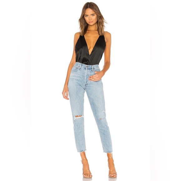 Agolde Light Blue Straight Leg Jeans - Picture 3 of 16